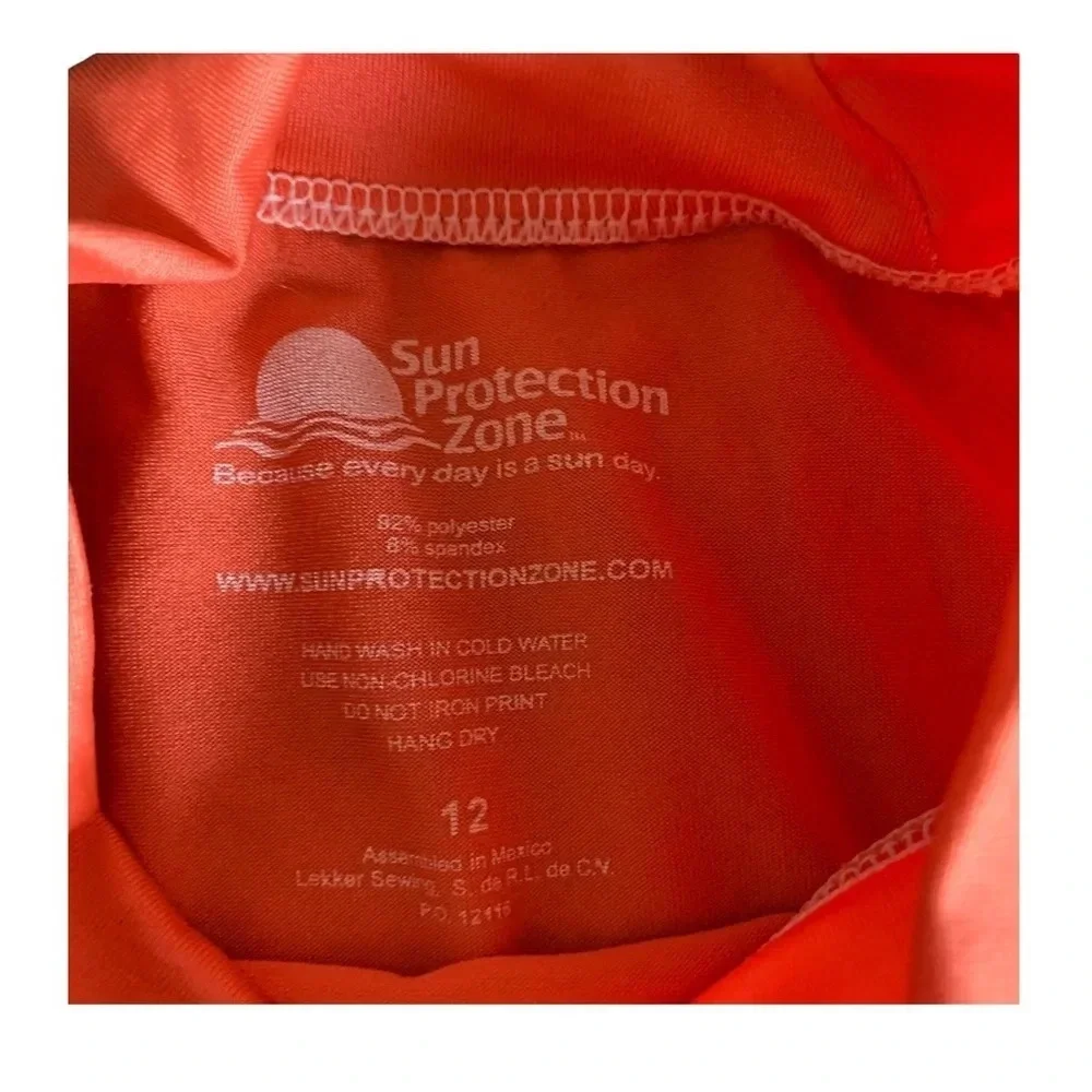 SUN Protection Zone kid size 12 orange Swim top